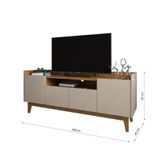 Rack Sala Gyala Para Tv Até 60 Polegadas C/ Pés De Madeira Off White/noce