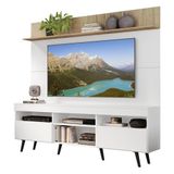Rack Com Painel E Suporte Tv 65 Com Prateleira E Pés Retrô