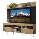 Rack Com Painel E Suporte Tv 65 Com Prateleira E Pés Retrô
