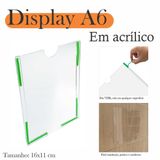 50 Display Parede Quadro Aviso Porta Folhas A6 Acrílico Vert