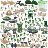 Nasidear 140 Peças Figuras Militares E Acessórios - Soldados Do Exército De Brinquedo Em 2 Cores, 14 Veículo Militar Design, Soldados De Guerra Plays