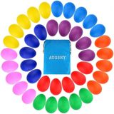 Augshy 40pcs Plastic Egg Shakers Percussão Musical Maracas Easter Eggs Com Um Saco De Armazenamento Para Brinquedos Music Learning Diy Painting (8 Co