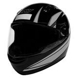 Capacete Sky Apolo Preto Brilho, Transf Cinza 58