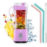 Liquidificador Portátil Copo De Suco Recarregável Usb Pessoal Para Smoothie E Shakes De Proteína Mini Misturador De Frutas Portáteis 13oz Garrafa Par