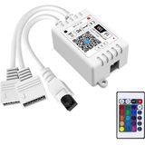 Led Smart Wifi Controller 2 Portas Dupla 4-pin Saída Com 24 Teclas Remotas Compatíveis Com Alexa / Google Assistente / Ifttt Para Smd 5050 3528 Luzes