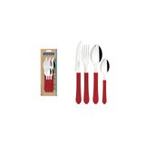 Conjunto Talheres 12 Pcs Leme Vermelho Tramontina Aço Inox