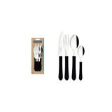 Conjunto Talheres 12 Pcs Leme Preto Tramontina Aço Inox