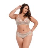 Conjunto Imi Lingerie Sem Bojo Em Microfibra E Renda Plus Size Betânia