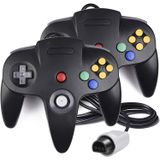 2 Pack N64 Controller, Innext Classic Wired N64 64 Bits Game Pad Joystick Para Ultra 64 Video Game Console N64 System (preto)