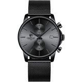 Golden Hour Mens Watch Fashion Sleek Minimalist Quartz Analog Mesh Inoxidável Aço Inoxidável Relógios Cronógrafos Impermeáveis Para Homens Com Data A