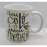 Caneca Namorados Em Porcelana Teu Colo 325 Ml