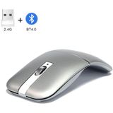 Normia Rita Arco Dobrável Mouse Sem Fio Clique Bluetooth 2.4ghz Dual Modes Mouse Curvo Portátil Para Casa, Escritório, Viagem (prata)