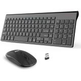 Teclado Sem Fio E Mouse Combo, Leadsail Compacto Silencioso Full Size Teclado Sem Fio E Mouse Set 2.4g Ultra-fino Design Elegante Para Windows, Compu