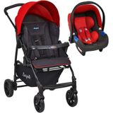 Travel System Ecco Bebê Conforto Touring X Cinza Vermelho