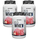 Kit 3X Iso Whey - 900g Morango - Nutrata