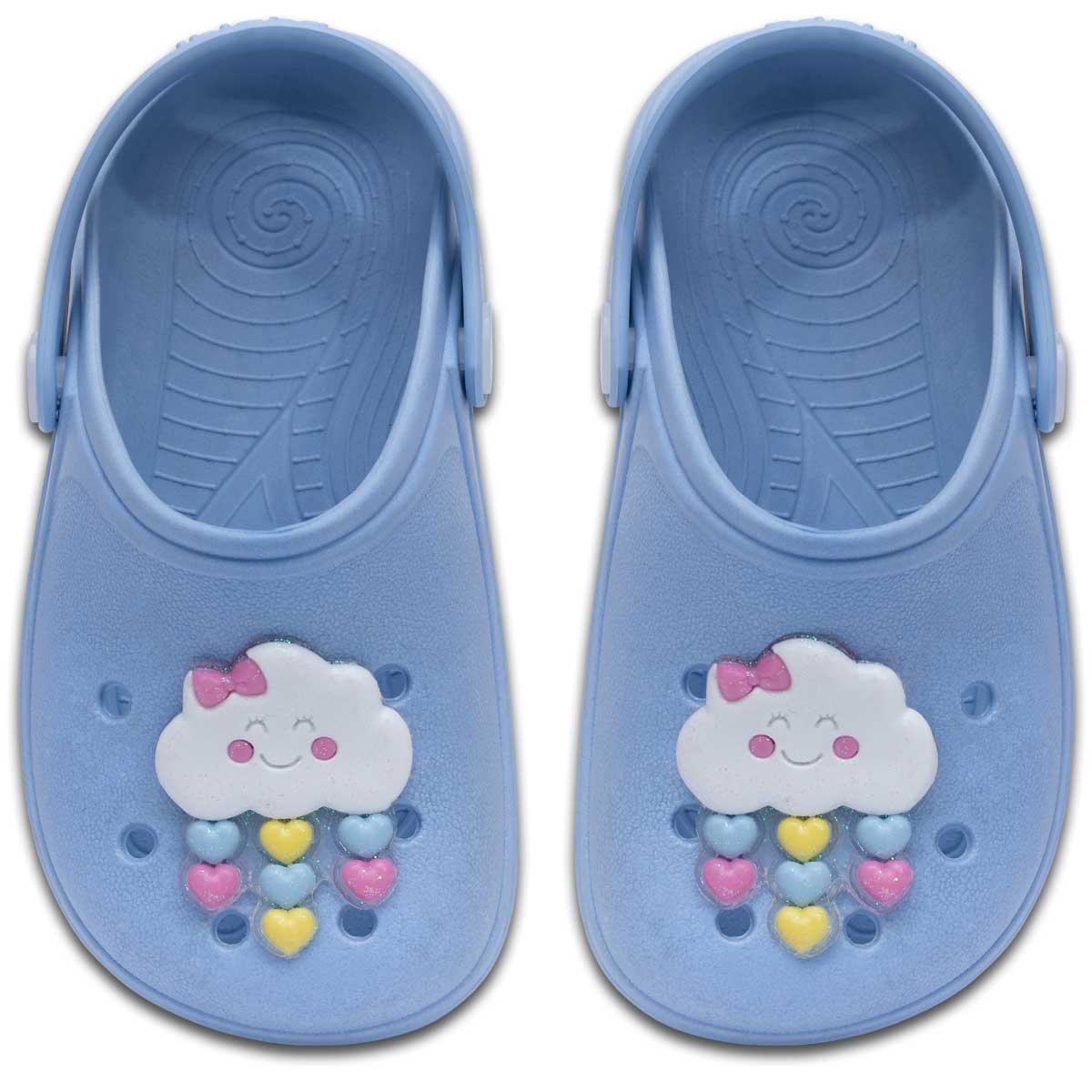 Sandalia Babuche Infantil Menina Chinelo Leve E Macio 12.41 Cor:azul,tamanho:31/32