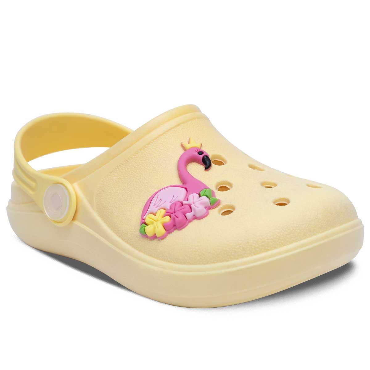 Sandalia Babuche Infantil Menina Flamingo Leve E Macio 12.33 Cor:amarelo,tamanho:21/22