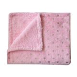 Manta Sherpa Flannel Estrelinhas 75x100 Rosa