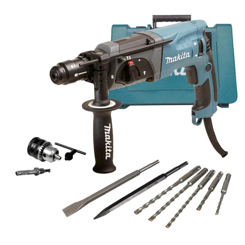 Martelete Makita Hr2470 Azul Com 800w De Potência 110v