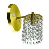 Arandela De Cristal Legitimo Clearcast Redonda Dourado