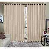 Cortina Tecido Rustico 3,00m X 2,40m Semi Blackout Areia