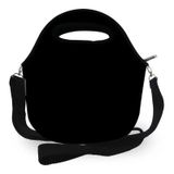 Bolsa Térmica Feminina Lancheira Neoprene Preto Liso Marmita