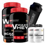 Kit 2 Waxy Whey Protein 900g+ 2 Power Creatina 100g