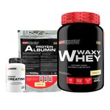 Kit Waxy Whey 900g+ Power Creatina 100g+ Albumin 500g