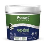 Rejunte Epóxi Porcelanato - Portokoll - 1kg Cinza Platina
