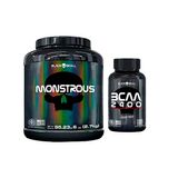 Monstrous Hipercalórico 2.7 Kg + BCAA 100 Caps - Black Skull Morango