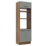 Torre Quente Madesa Agata 70 Cm 3 Portas - Rustic/cinza