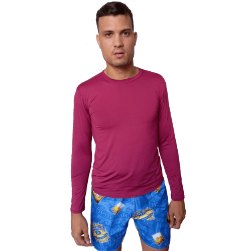 Camisa De Proteção Uv Malha Fria Vinho