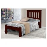 Cama De Solteiro Texas De Madeira Maciça Tauari Mogno