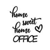 Home Sweet Home Office 50x45cm Lettering Mdf Aplique Parede