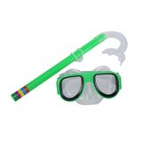 Snorkel Kit Mergulho Infantil Silicone Natação Apneia Verde