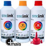 3 X 250ml Tinta Stk L6171 Refil T504 P/ Impressora Epson 504 Ecotank