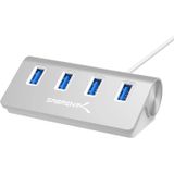 Sabrent Premium 4 Porta Alumínio Usb 3.0 Hub (cabo De 30") Para Imac, Macbook, Macbook Pro, Macbook Air, Mac Mini Ou Qualquer Pc [prata] (hb-mac3)