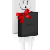 Ihome Ac Pro 3.4 Amp 2-port Usb Wall Charger, Plug Dobrável Plano Para Iphone 12/12 Pro/12 Pro Max/ 11/11 Pro/11 Pro Max/xs,/xs Max/xr/x/x/8/airpods,