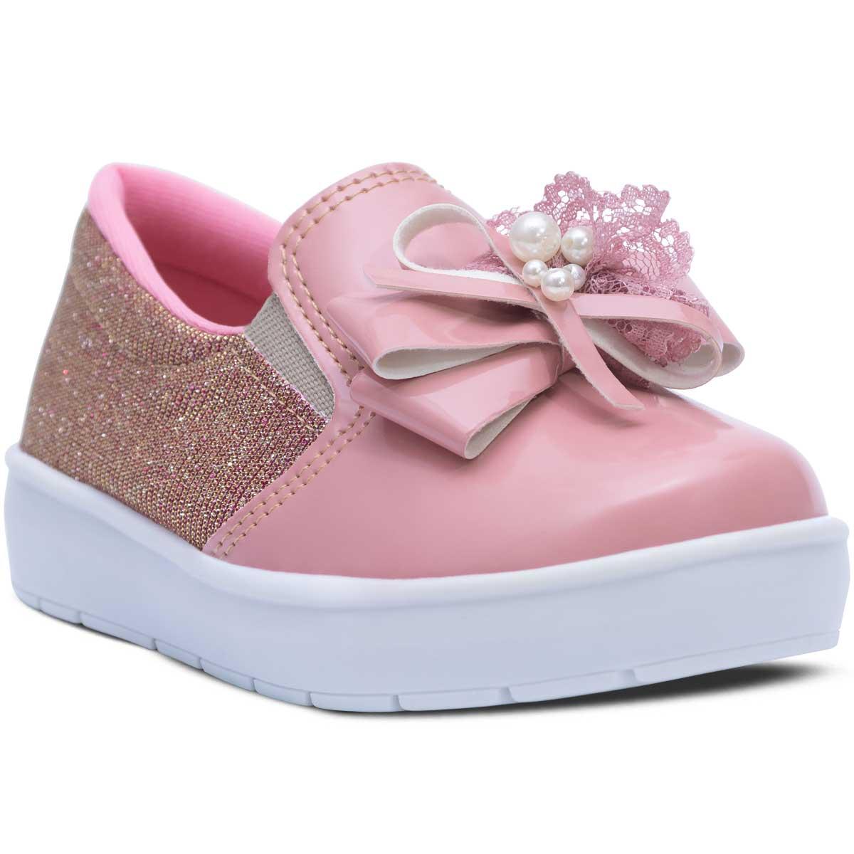 Tênis Iate Slip On Menina Casual Infantil Calce Fácil 11.56 Cor:rosa,tamanho:27