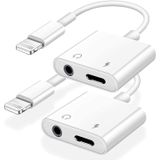 Apple Mfi Certified Adaptador De Fone De Ouvido 2 Pack Para Iphone, Esbeecables 2 Em 1 Lightning A 3.5mm Aux Audio + Carregador Splitter Compatível