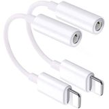 Apple Mfi Certified Iphone 3.5mm Headphone Jack Adaptador,2 Pacote Para Apple Lightning Para 3,5 Mm Jack Adaptador Cabo Dongle Aux Acessórios Conver