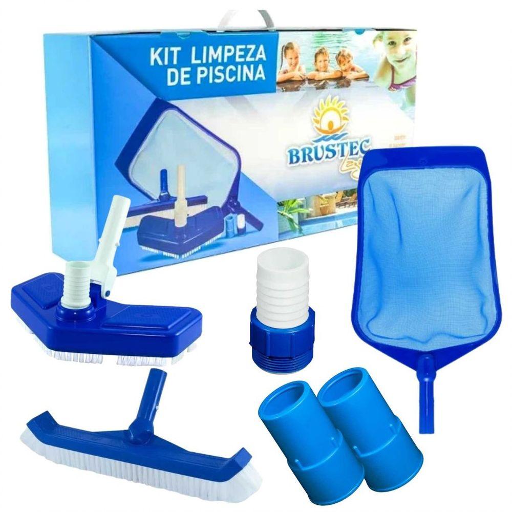 Kit Acessórios De Limpeza Para Piscinas De Fibra, Alvenaria Ou Vinil - Brustec