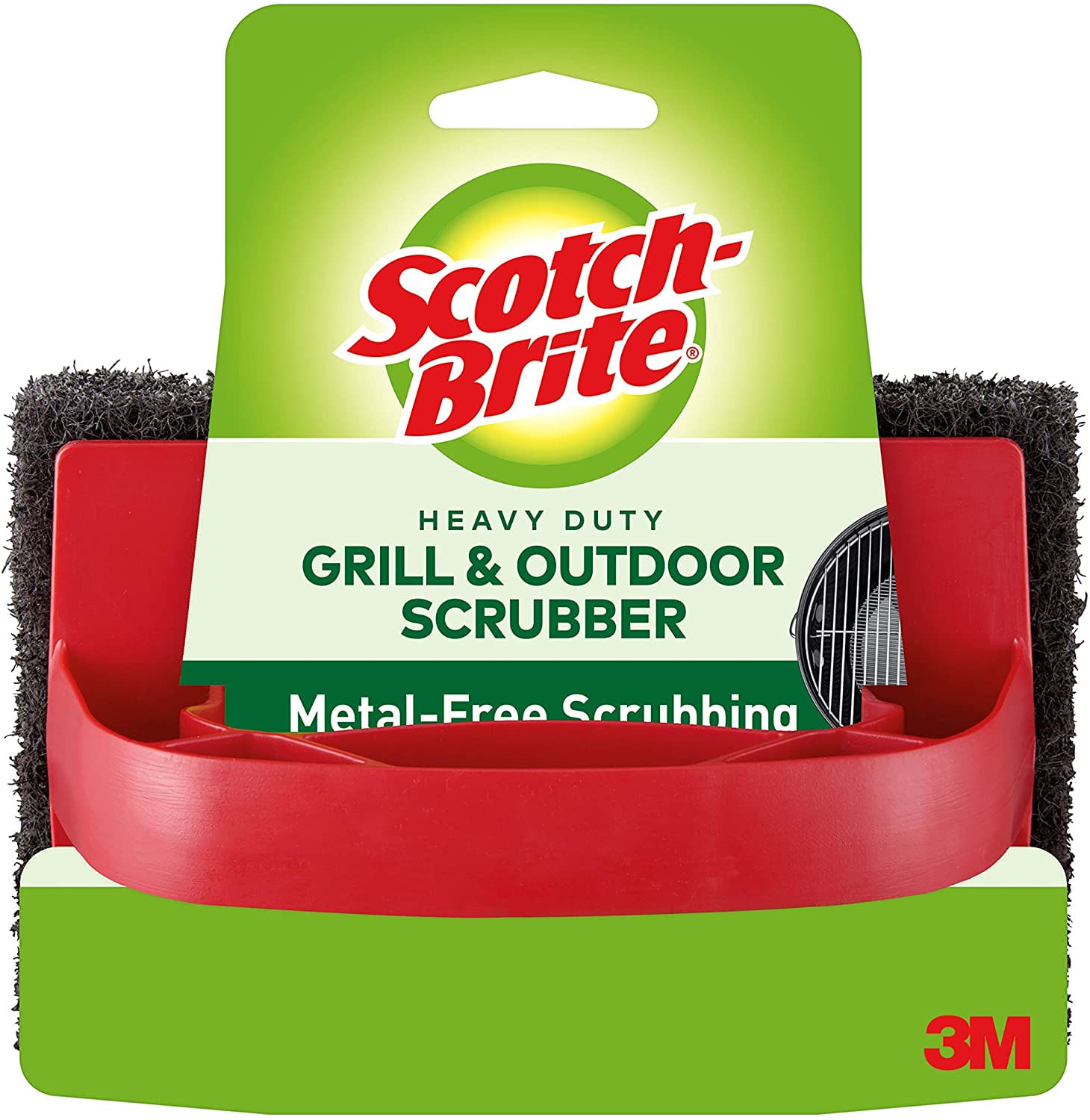 Scotch-brite Heavy Duty Outdoor Scrubber, Ideal Para Concreto, Tijolos De Pátio, Ferramentas De Churrasco E Grelhas De Carvão E Gás