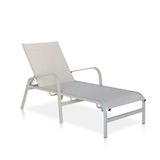 Espreguiçadeira Para Piscina, Área Externa, Jardim, Varanda - Cinza E Tela Sling Cinza