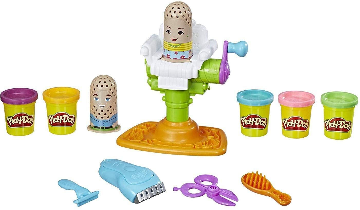 Brinquedo De Barbearia Play-doh E2930 Buzz 'n Cut Fuzzy Pumper, 5 Cores Não Tóxicas