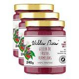 Kit 3x: Geleia Frutas Vermelhas 100% Frutas Sem Adição