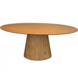 Mesa De Jantar Cone Oval 198x122cm Base Madeira Freijó