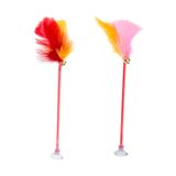 Brinquedo Plumas E Penas Varinha Pena, Ventosa E Guizo Para Gatos - Cores Sortidas