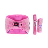 Peitoral Com Guia Le Patin Peludo Rosa Para Cães - Tamanho G