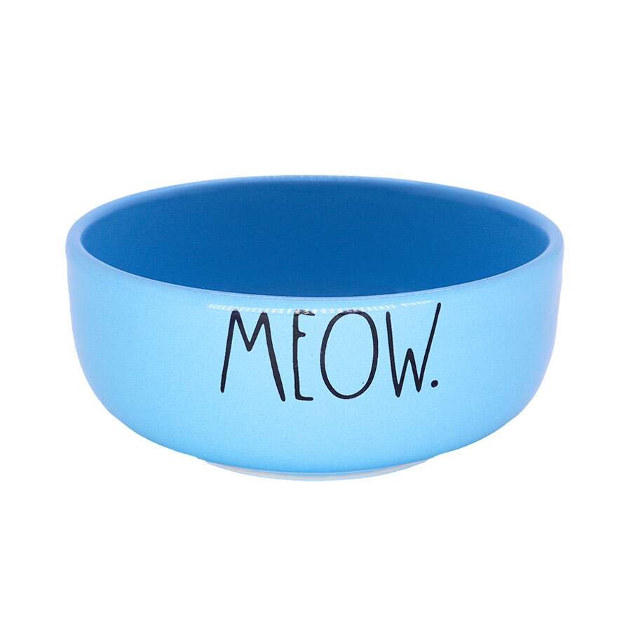 Comedouro Pet Injet Cerâmica Meow Azul Para Gatos 190 Ml